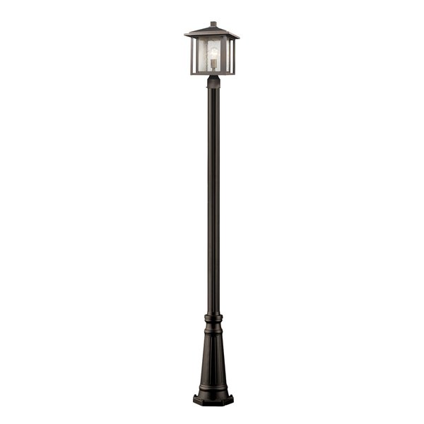 Z-Lite Aspen 1 Light Outdoor, Oil Rubbed Bronze And Clear Seedy 554PHB-519P-ORB